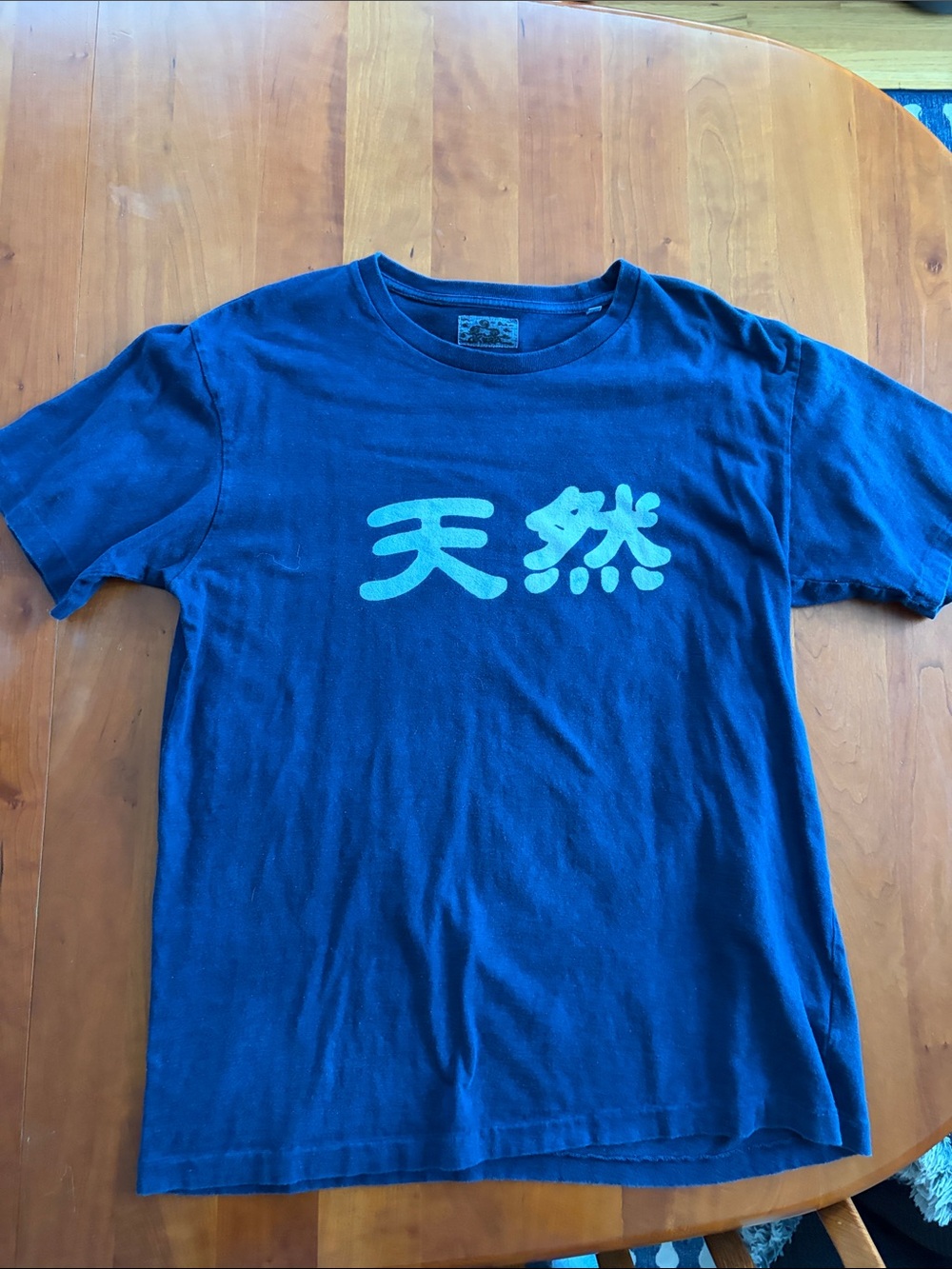 Kids Navy Blue Graphic Tee with Light Blue Print